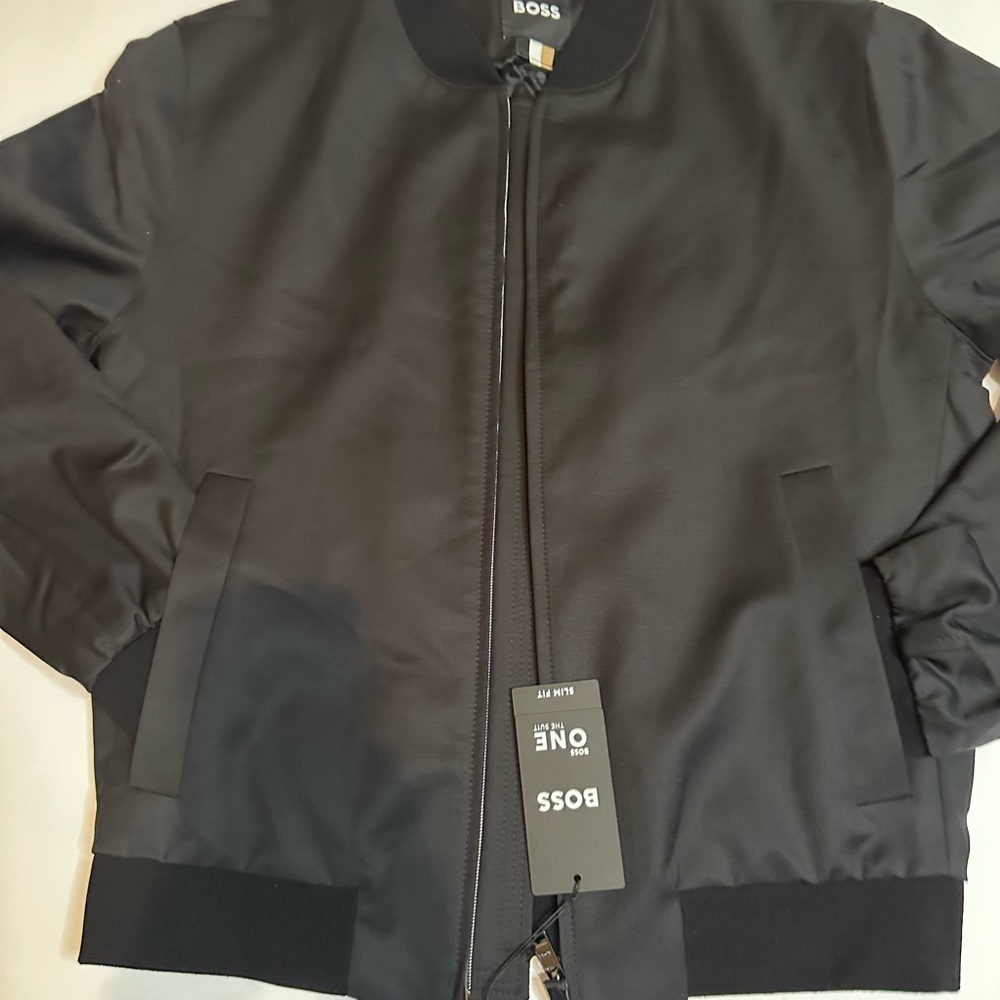 BOSS Men's Dark Gray Bomber Jacket
